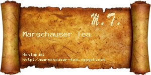 Marschauser Tea névjegykártya